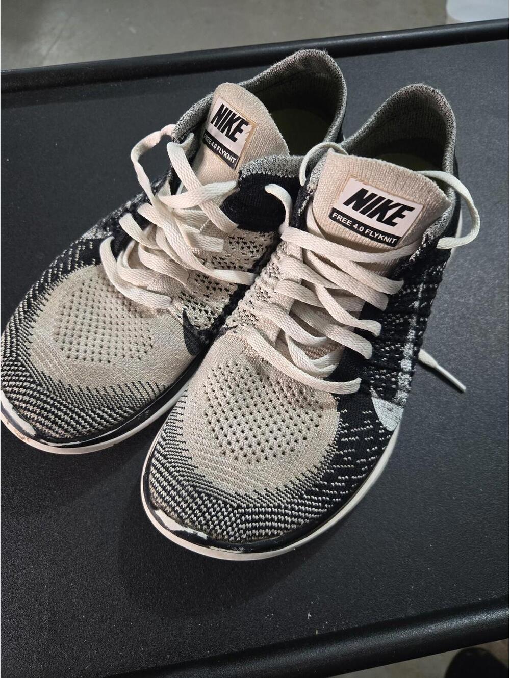 Nike Free 4.0 Flyknit Running Shoes - Black & White Orewood Size 7.5 - Picture 3 of 6